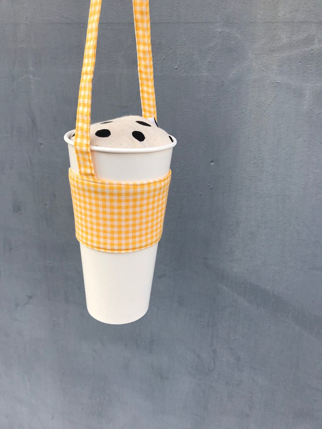 缤纷饮品系列 · 提杯袋 · 水果冰茶黄色格纹 · abbiesee礼物店 - 其他 - 棉．麻 黄色