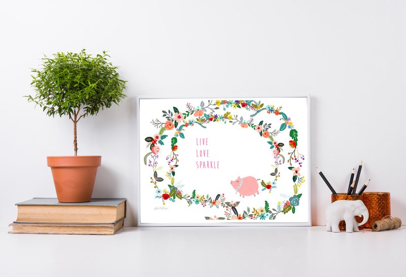 澳洲Suki McMaster 插画原作 － Live Love Sparkle - 墙贴/壁贴 - 纸 多色