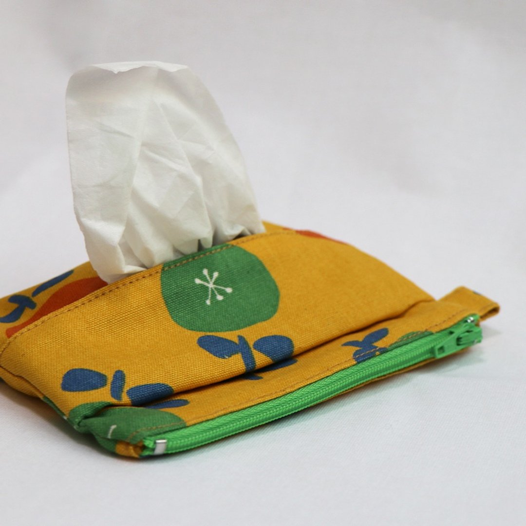 【 MY HANDMADE 】面纸/收纳 两用化妆包 l 日本棉布 l - 化妆包/杂物包 - 棉．麻 橘色