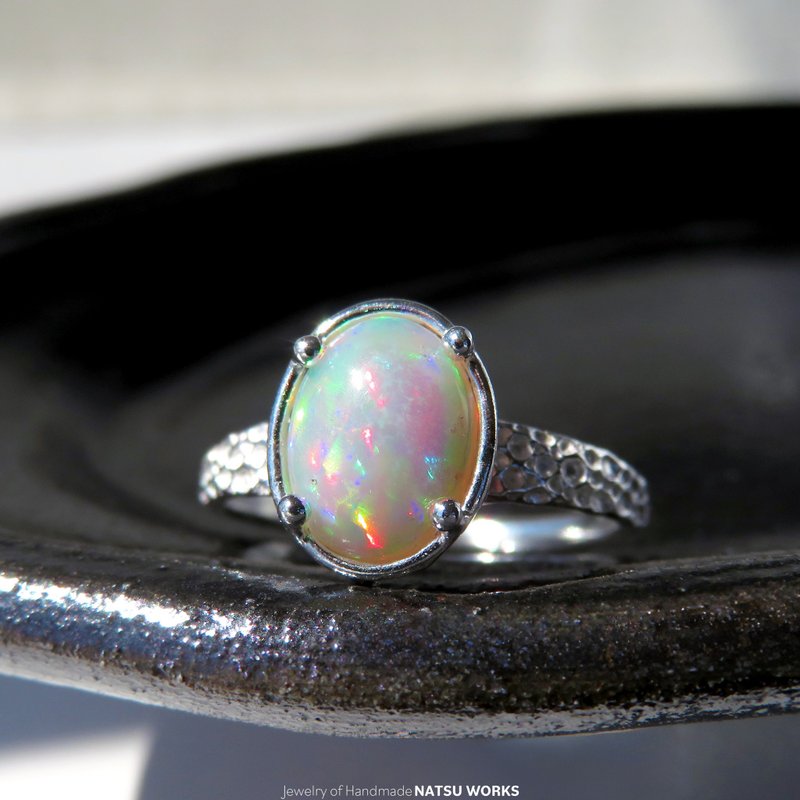 蛋白石戒指 / precious Opal Ring 257 - 戒指 - 宝石 多色