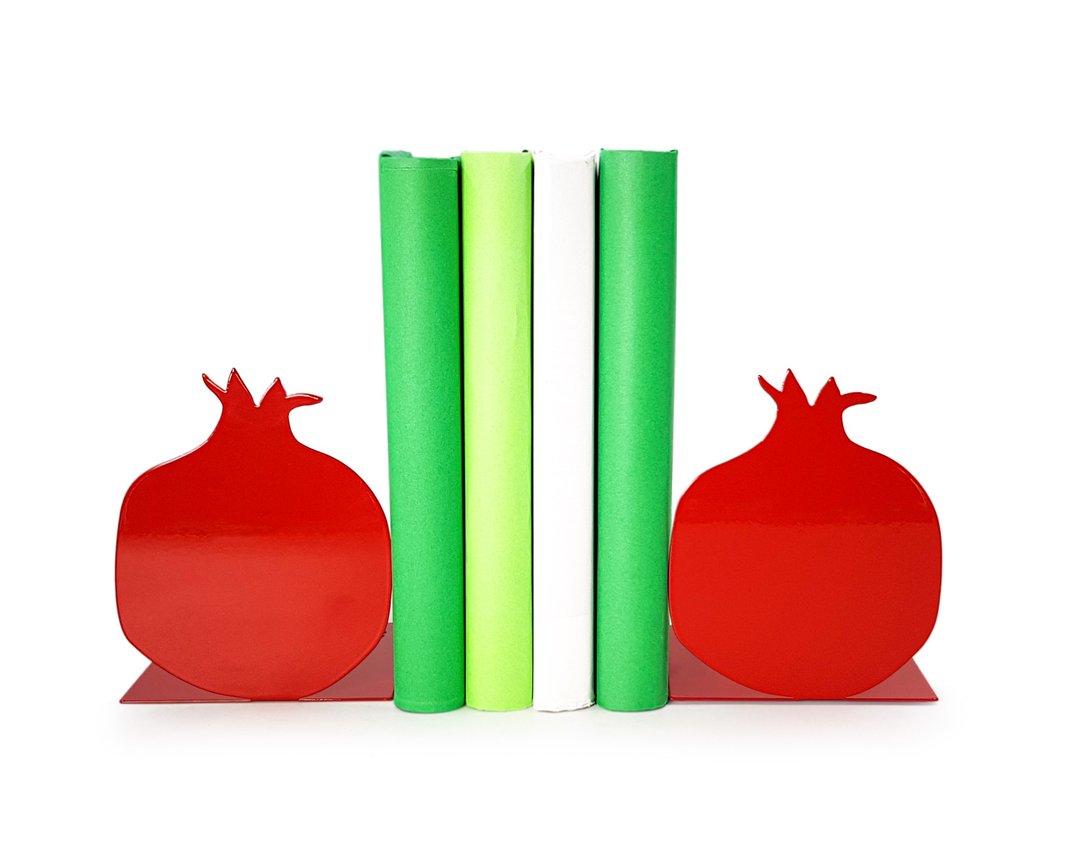 Red Metal Bookends Pomegranates - 摆饰 - 其他金属 红色