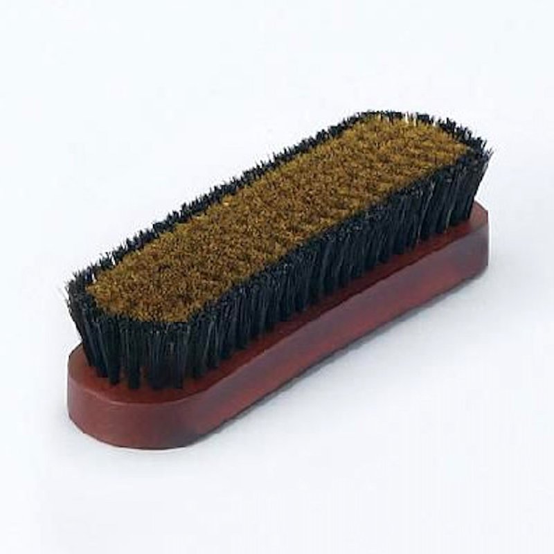 莫布雷x平野 Hirano Brush 顶级手工麂皮刷 黄铜丝/猪鬃 日本制 - 鞋垫/周边 - 木头 咖啡色