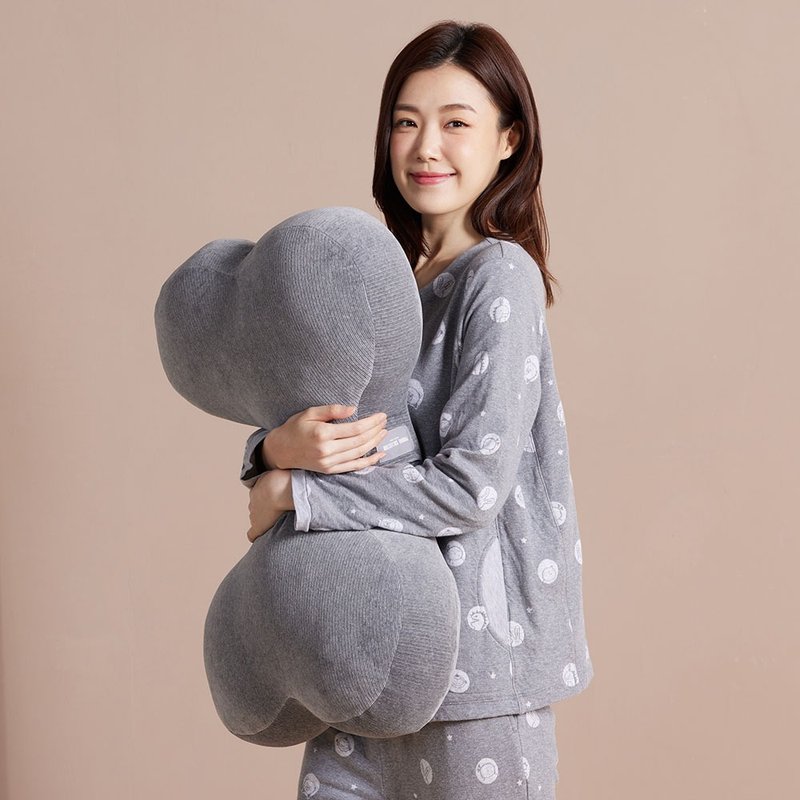 坑条大骨头抱枕-岩石灰 - 枕头/抱枕 - 棉．麻 灰色