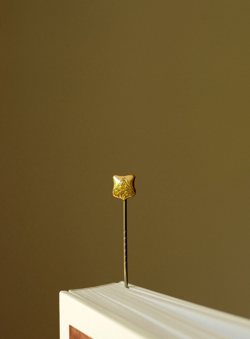 现货 Vintage 古董 维多利亚时期男士的围巾别针 雕花 - 胸针 - 其他金属 金色