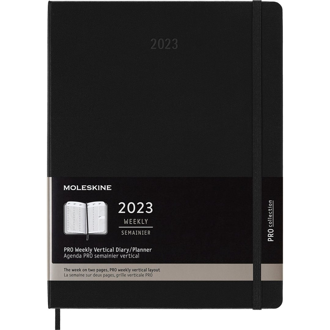 _勿上架_MOLESKINE 2023 Pro 直式周记 12M 硬壳 XL 黑 烫银服务 - 笔记本/手帐 - 纸 黑色