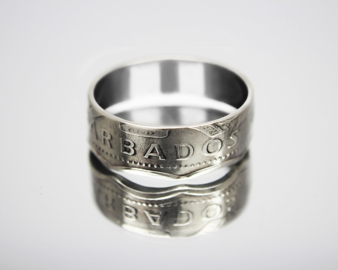Barbados Coin Ring 1 dollar 1988-2005 coin rings for men coin rings for women - 戒指 - 其他金属 