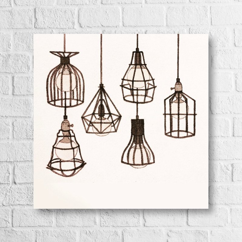 万用卡-家具-灯 - 卡片/明信片 - 纸 白色