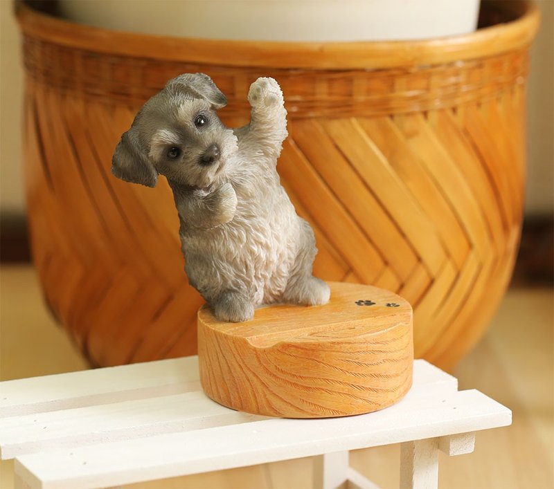 Devalier ca218d [正品] 狗雕像雪纳瑞智慧型手机支架树脂礼物可爱生日礼物 - 手机座/防尘塞 - 树脂 