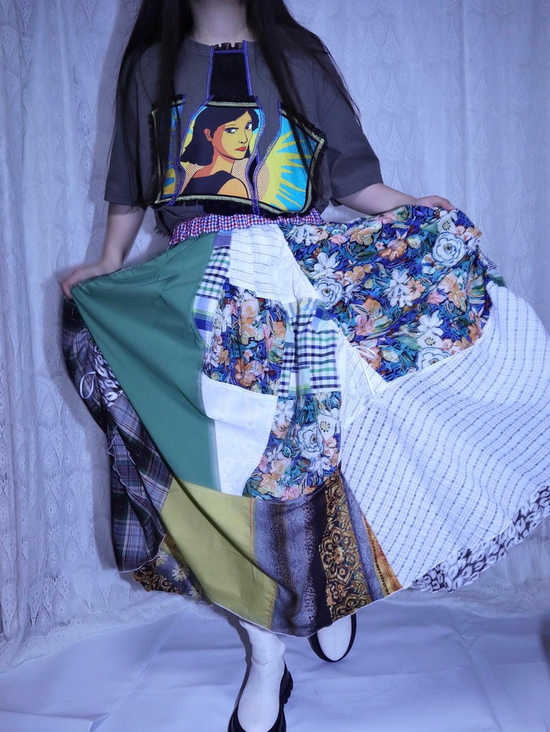 2way MIX 设计裙6011WYE MEIKEIIN handmade - 裙子 - 其他材质 绿色