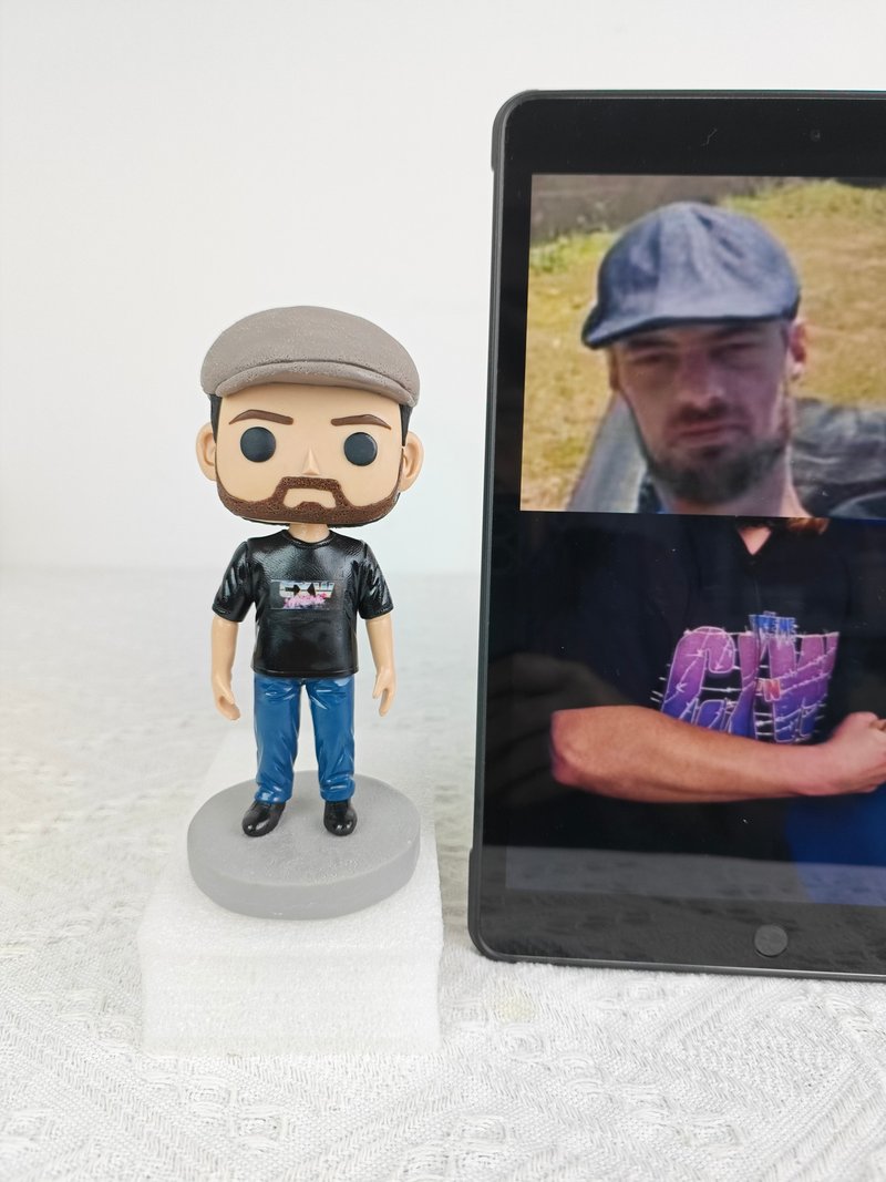 纯手工定制美国Funko Pop 自画肖像公仔娃娃男朋友老公生日礼物 - 玩偶/公仔 - 粘土 多色