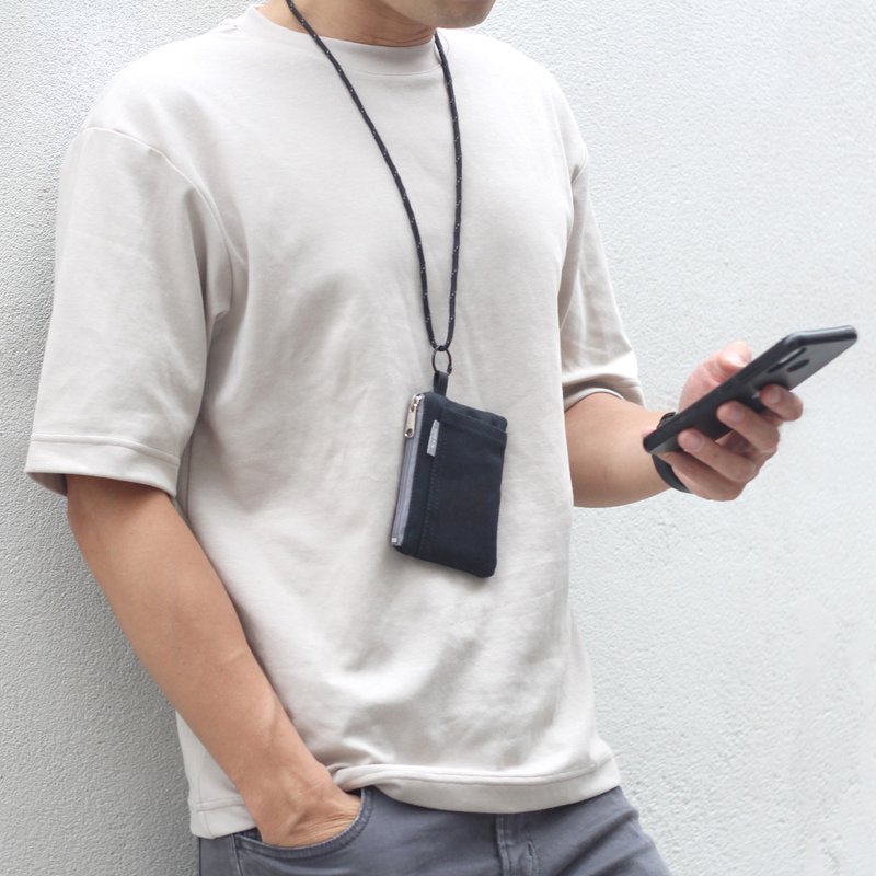 颈挂钱包 / 零钱包 / 钥匙包 ( 多款 ) - 零钱包 - 棉．麻 蓝色