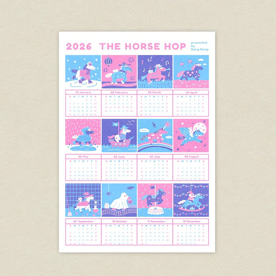 【限量优惠】2026 THE HORSE HOP 年历海报/A3孔版印刷海报 - 年历/台历 - 纸 多色