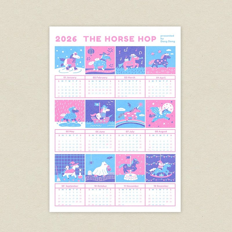2026 THE HORSE HOP 年历海报/A3孔版印刷海报 - 年历/台历 - 纸 多色