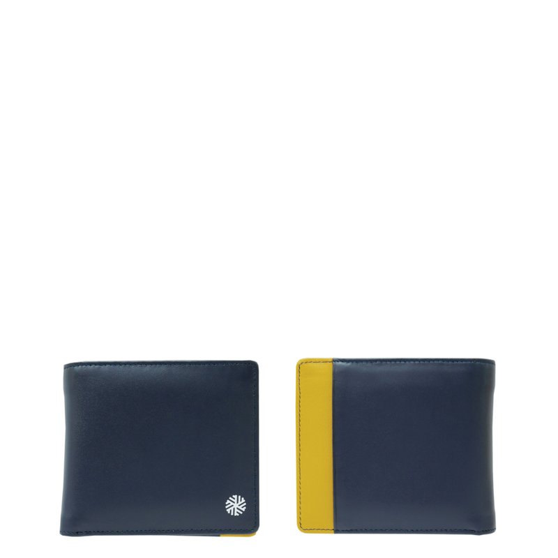 IVERSEN Timo Wallet in Navy / Yellow - 皮夹/钱包 - 真皮 蓝色