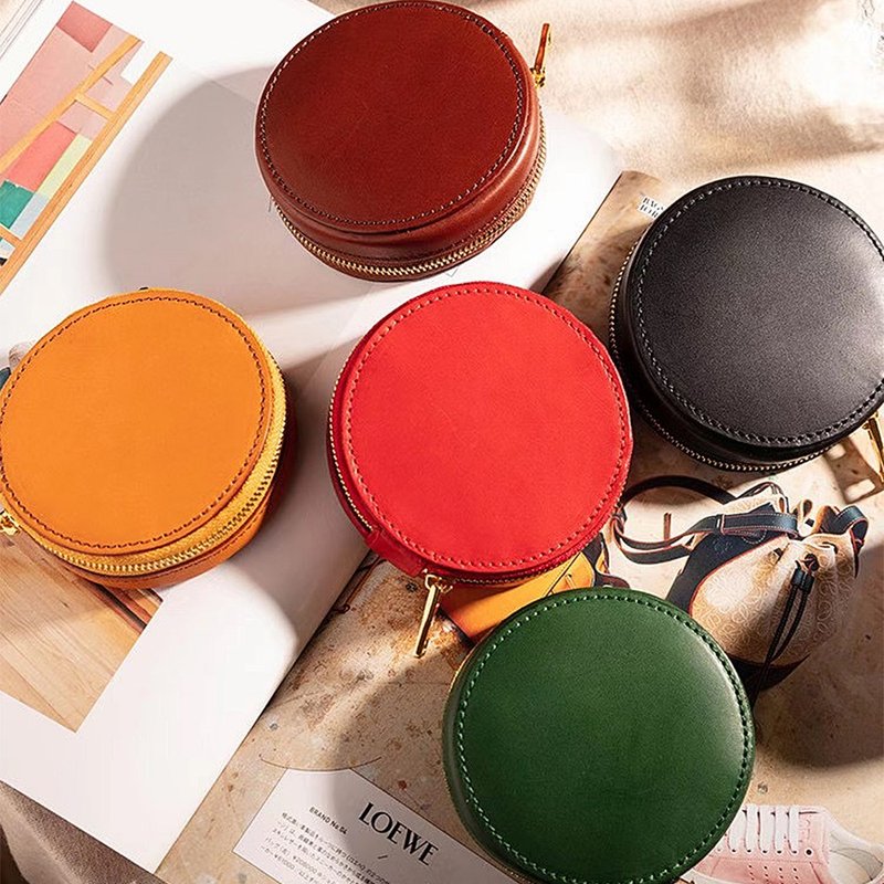 7 折 耳環飾品首飾收納盒 戒指耳釘項鏈 手工真皮珠寶拉鏈收納包 - 其他 - 真皮 多色