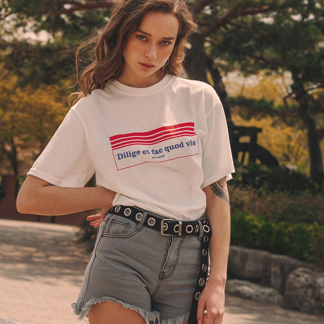 VITALSIGN Gray Vintage Shorts - 女装长裤 - 棉 灰色