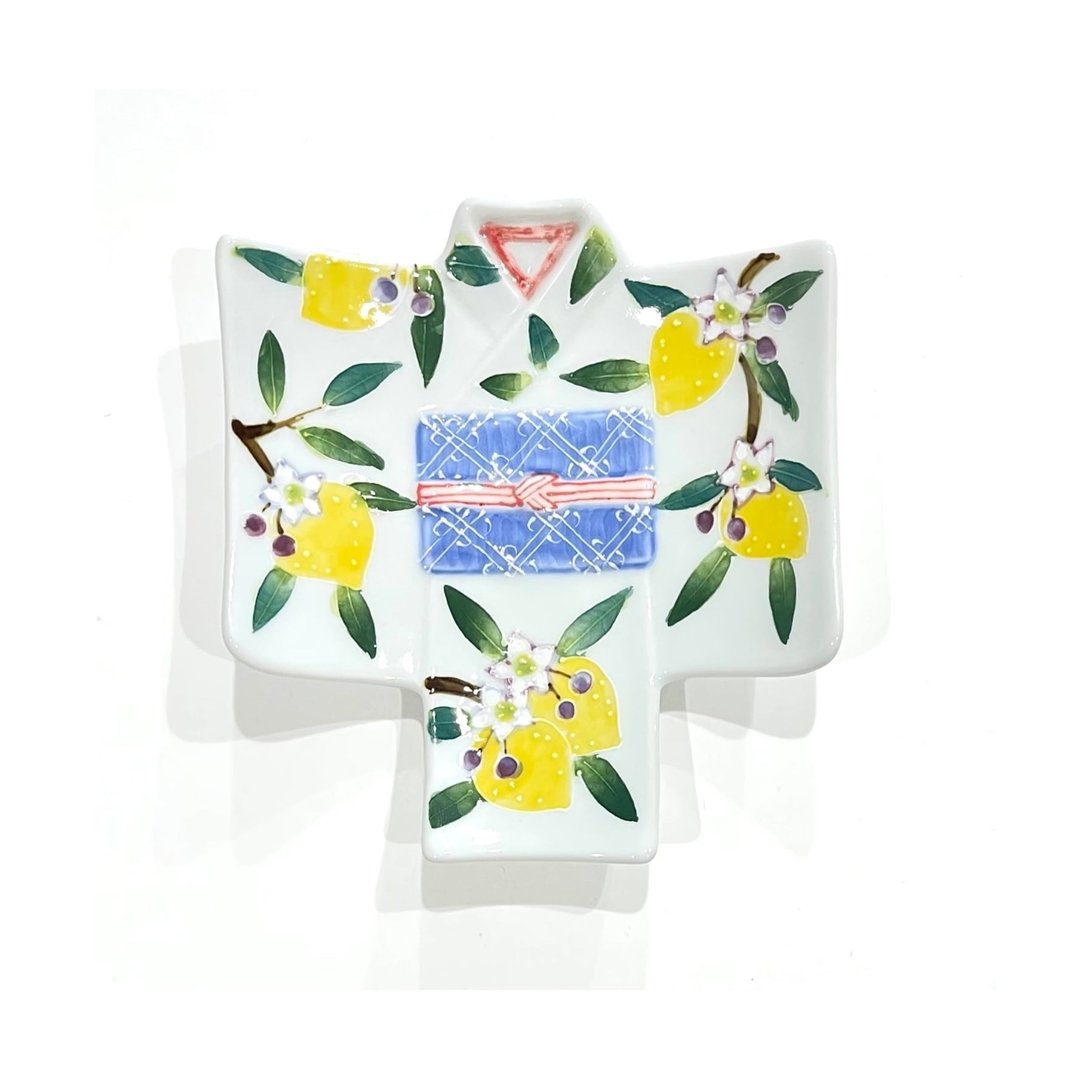 ~闺蜜的礼物~ 圣诞交换礼物首选-和服造型碟-柠檬(吴服店) - 盘子/餐盘/盘架 - 玻璃 多色