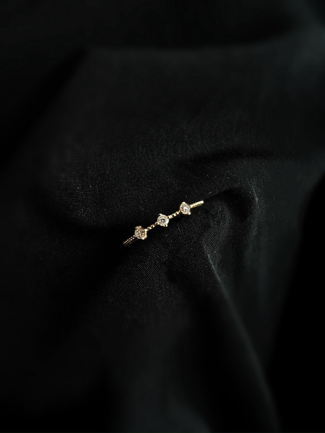 三圣钻石戒指 Trinity Diamond Ring- 14K纯金天然钻石戒指 - 戒指 - 贵金属 金色