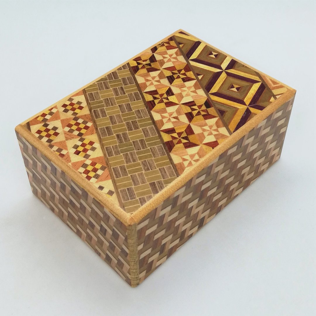 4 sun 12 steps Japanese puzzle box Himitsu-bako Hakone Yosegi-zaiku Japan - 其他 - 木头 