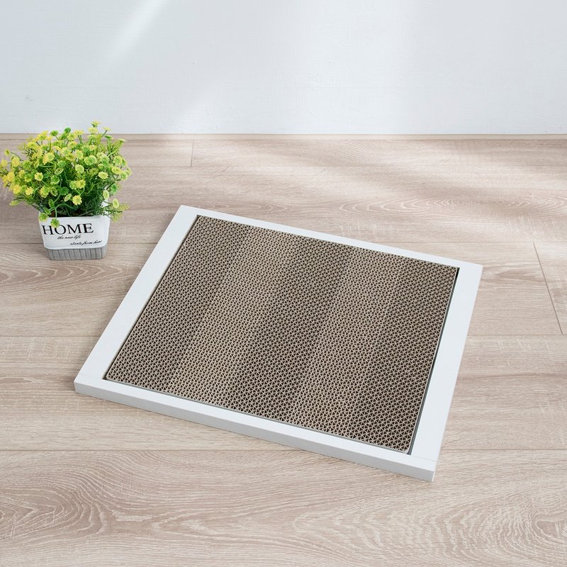 【安阁家】直立式落砂垫 (含集砂盒) - 清新白 - 猫砂/猫砂垫 - 纸 白色