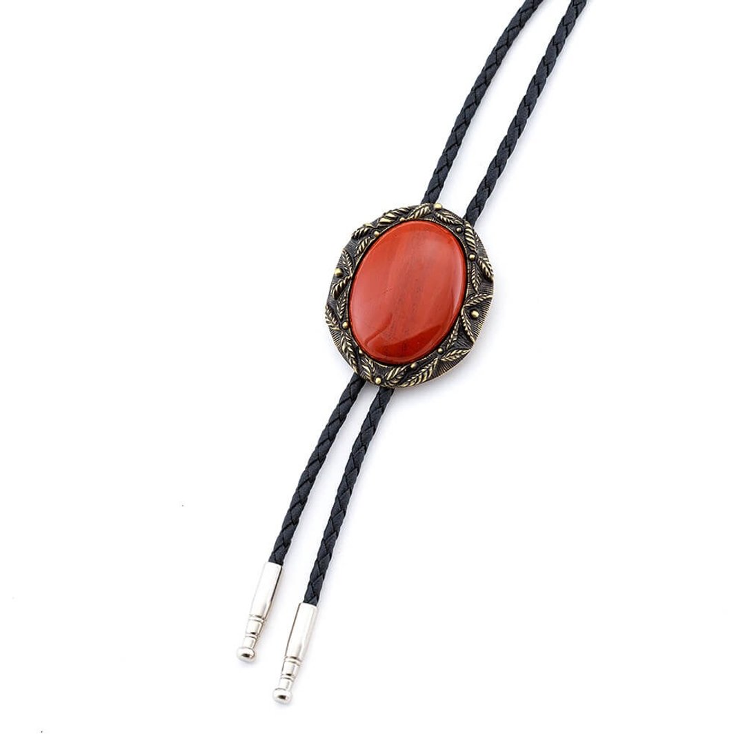 叶框系列 保罗领带 Bolo Tie 真皮领绳 皮革项链 领绳领带 - 领带/领带夹 - 真皮 银色
