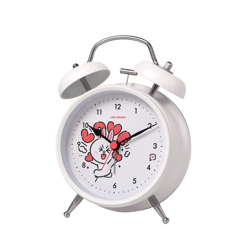 LINE FRIENDS 官方授权 l 兔兔LOVE 金属静音打铃闹钟桌钟 - 时钟/闹钟 - 其他金属 白色