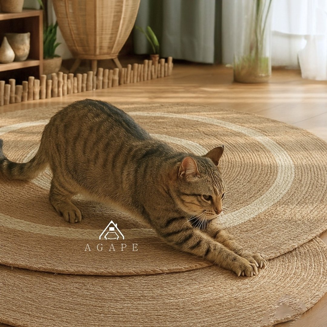猫猫召唤垫 - 棉麻材质 (忍术猫咪召唤之术/猫奴人生必备单品) - 地垫/地毯 - 其他材质 咖啡色
