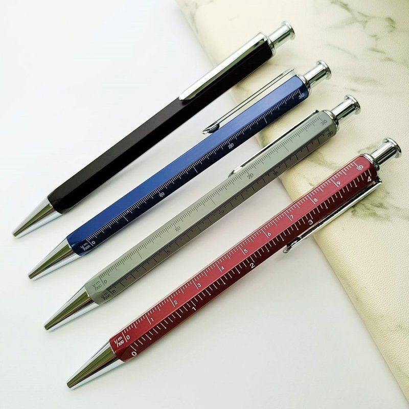 六角 比例尺 多功能 原子笔 跳动 功能笔 附笔盒 派克型笔芯 - 圆珠笔/中性笔 - 其他金属 