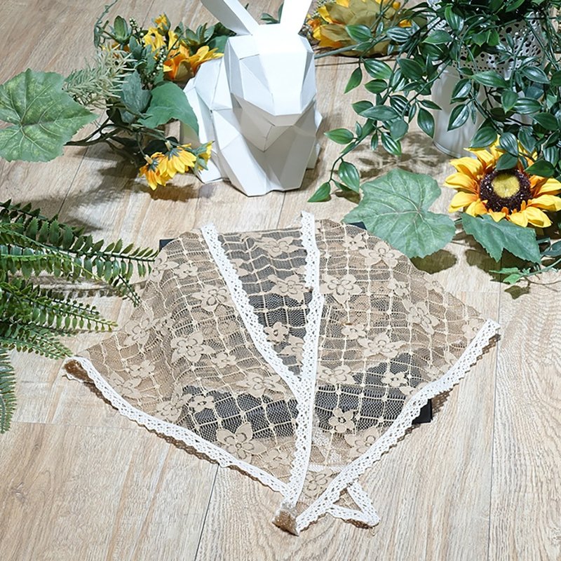 蕾绽花开-蕾丝三角小围巾 - 围巾/披肩 - 其他材质 