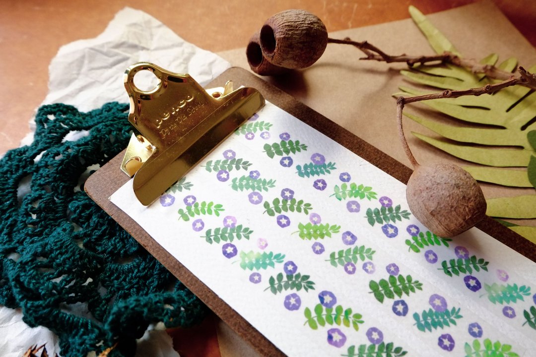 土丁桂 日本和纸 宽版纸胶带 - 纸胶带 - 纸 绿色