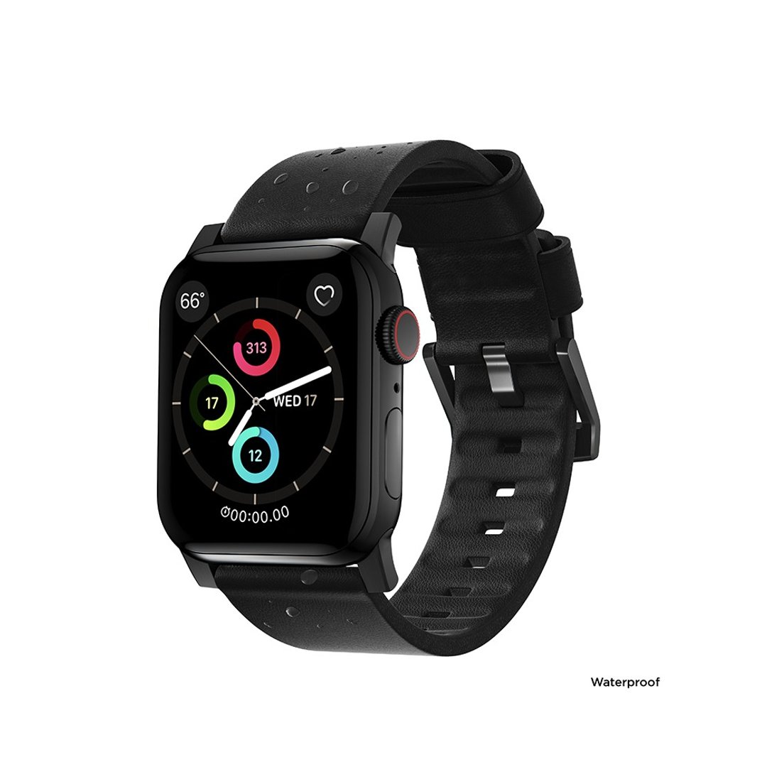 美国 NOMAD APPLE WATCH 防水机能皮革表带-44/42mm(856504015688 - 表带 - 真皮 黑色