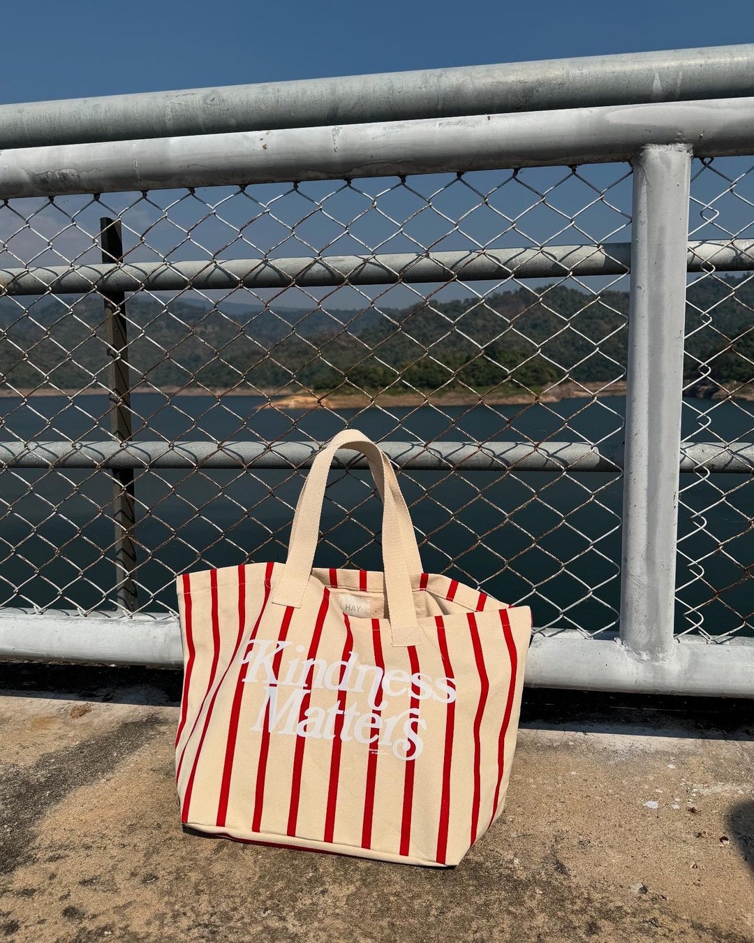 托特包 HAY : Tote Bag - 自然色/红色 / 自然色/绿色 - 其他 - 棉 