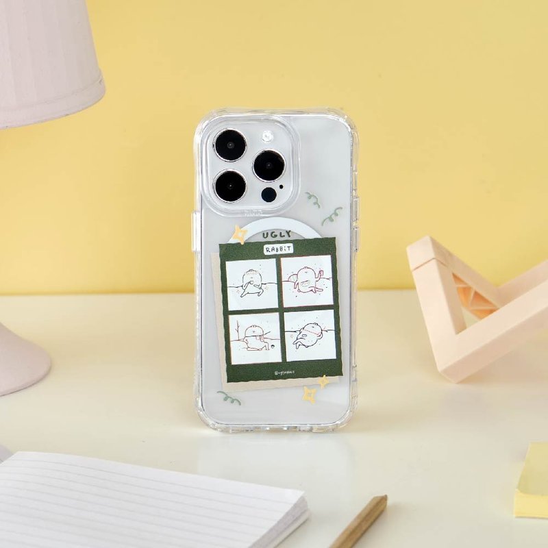 丑白兔四格漫画抗黄防摔MagSafe iPhone手机壳 - 手机壳/手机套 - 塑料 多色