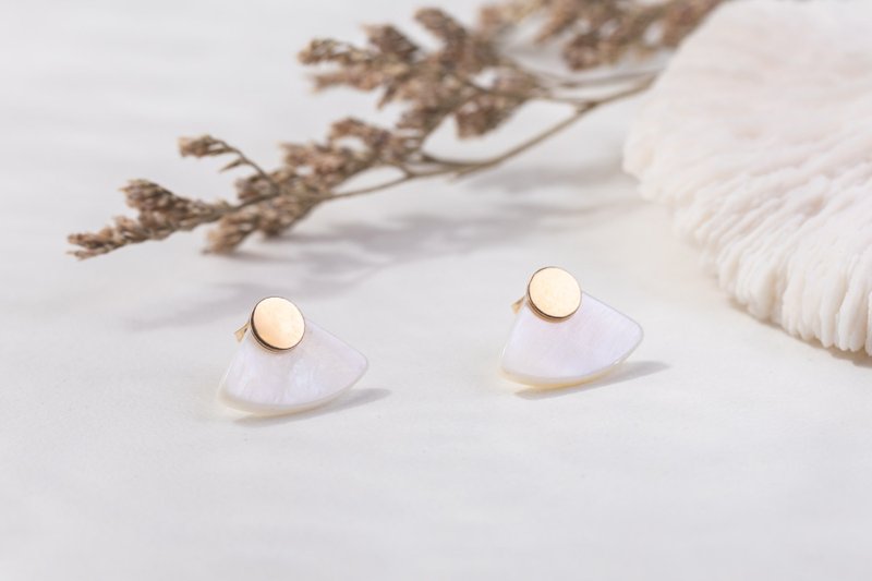 Zoaje GHANA earrings 耳环 14K注金 灰色淡水珍珠 - 耳环/耳夹 - 其他金属 金色