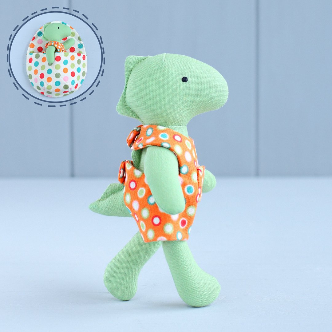 PDF Mini Dinosaur with Egg-shaped Sleeping Bag Sewing Pattern - 手工艺教程/工具书 - 其他材质 