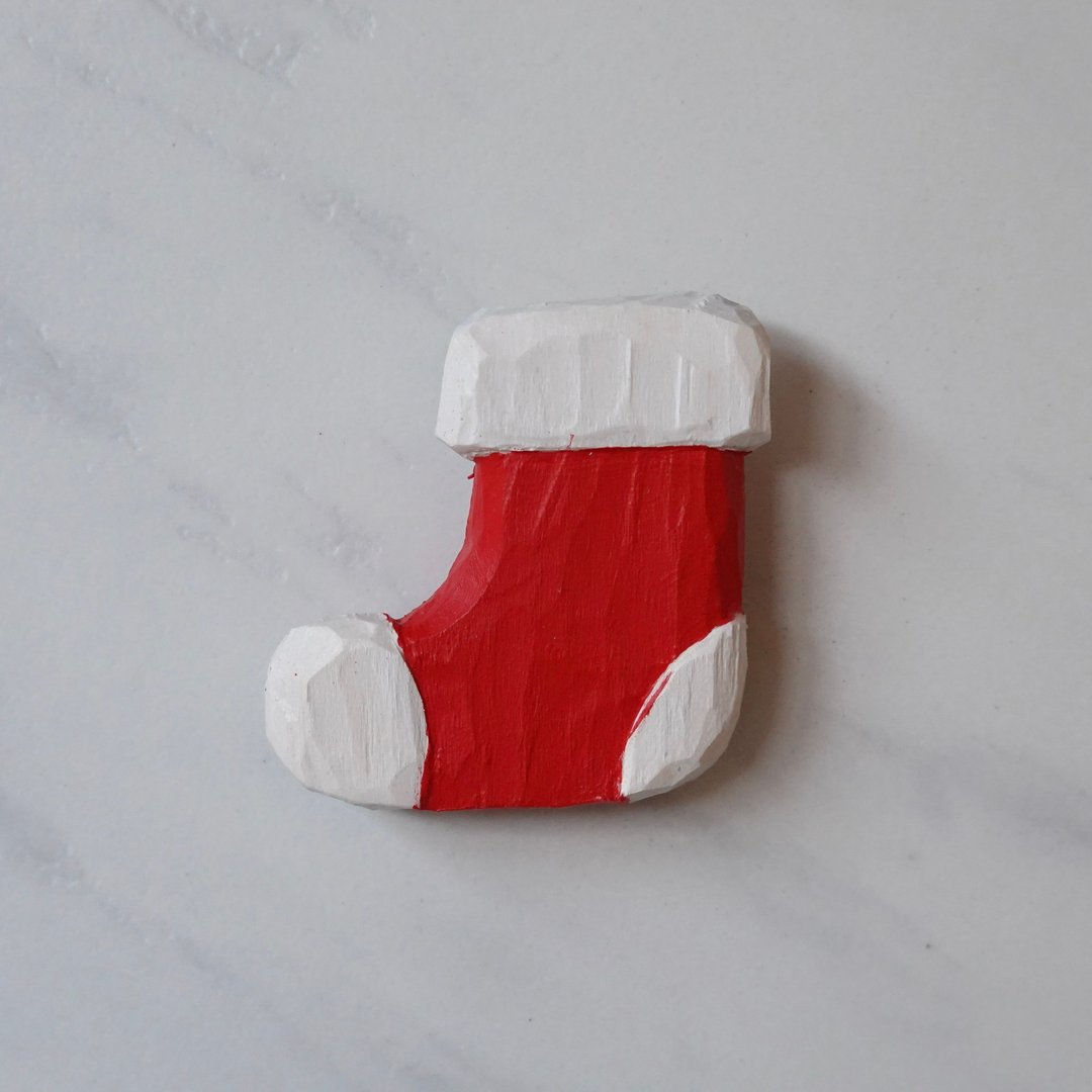 Sock Wooden Magnet - 冰箱贴/磁贴 - 木头 红色