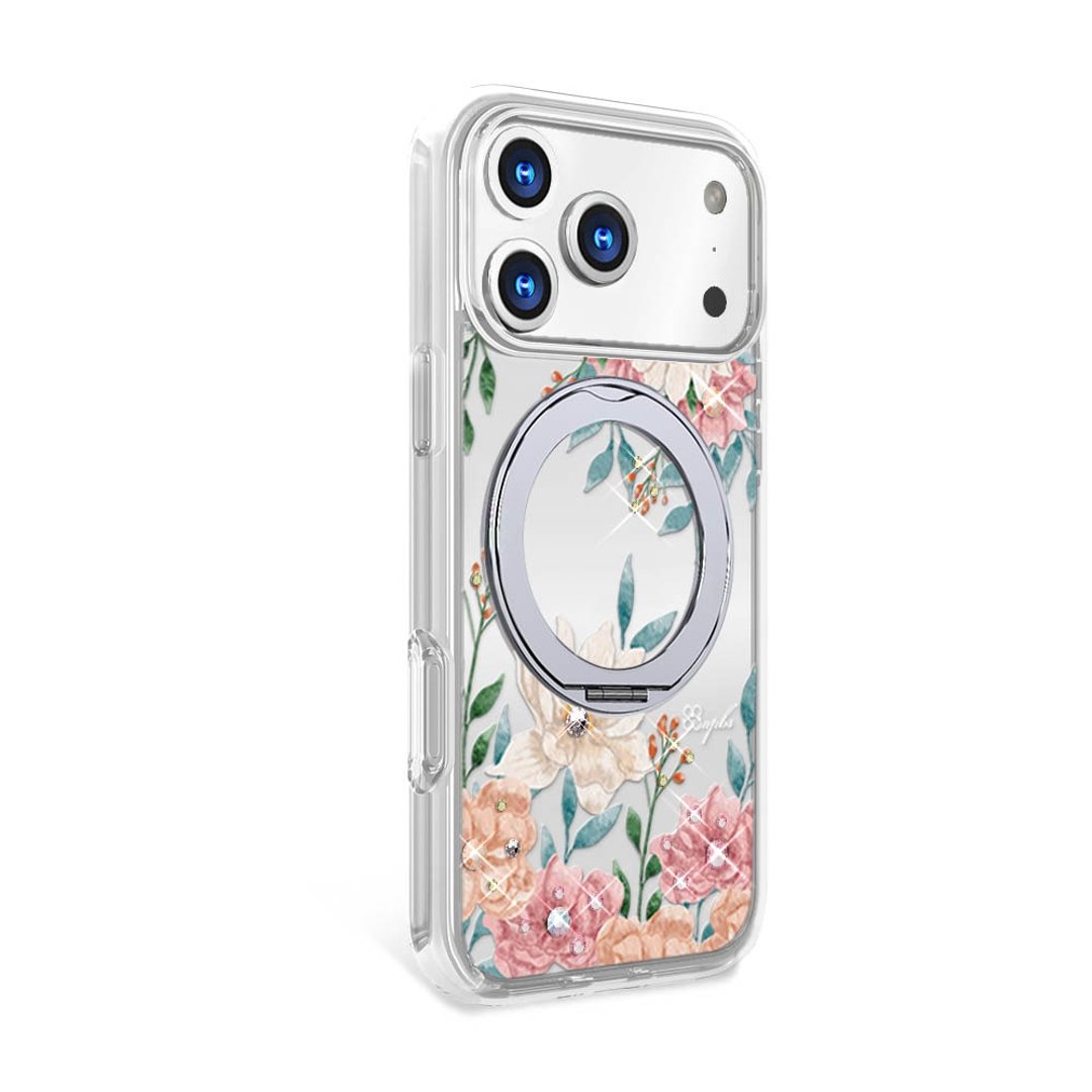 apbs iPhone 17/16/15/14/13 军规360旋转磁吸立架钻壳-栀子花开 - 手机壳/手机套 - 其他材质 多色