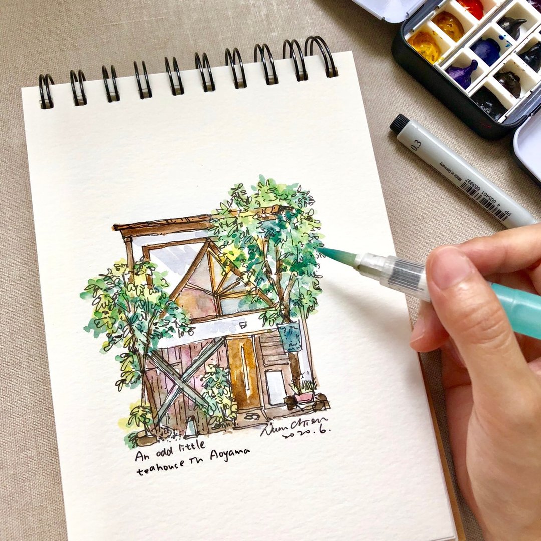 水彩速写 ·树屋 · 手绘体验活动 - 插画/绘画/写字 - 纸 