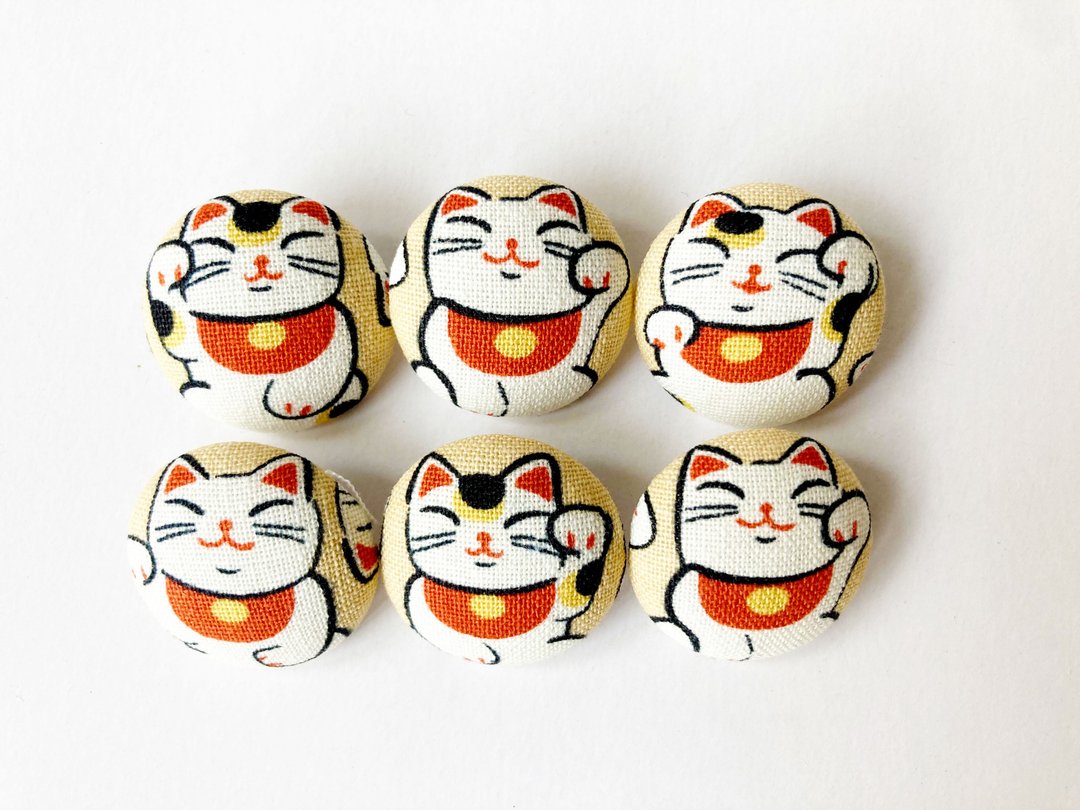 布扣 针织 编织 缝纫 手作材料 招财猫 钮扣 DIY材料 - 编织/刺绣/羊毛毡/裁缝 - 棉 卡其色
