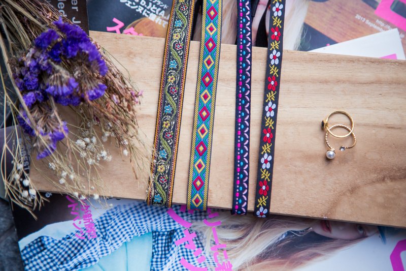 织带型 弹性发带 发箍 :::古典::: - 发带/发箍 - 棉．麻 