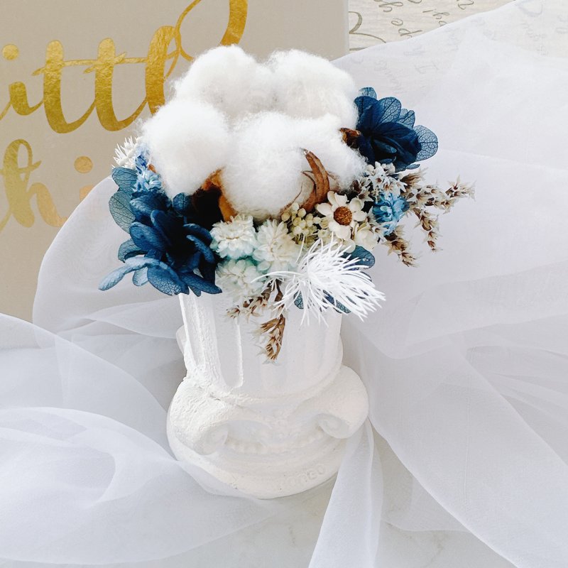 欧风罗马  干燥花 永生花 干燥花盆 棉花 绣球花 情人节 花礼 - 摆饰 - 植物．花 粉红色