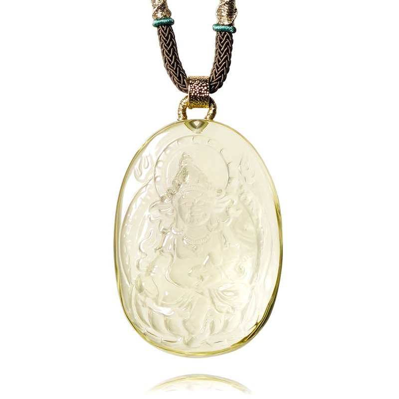 【正佳珠宝】黄水晶 顶级极净黄财神 79.4g 黄水晶吊坠 - 手链/手环 - 半宝石 多色