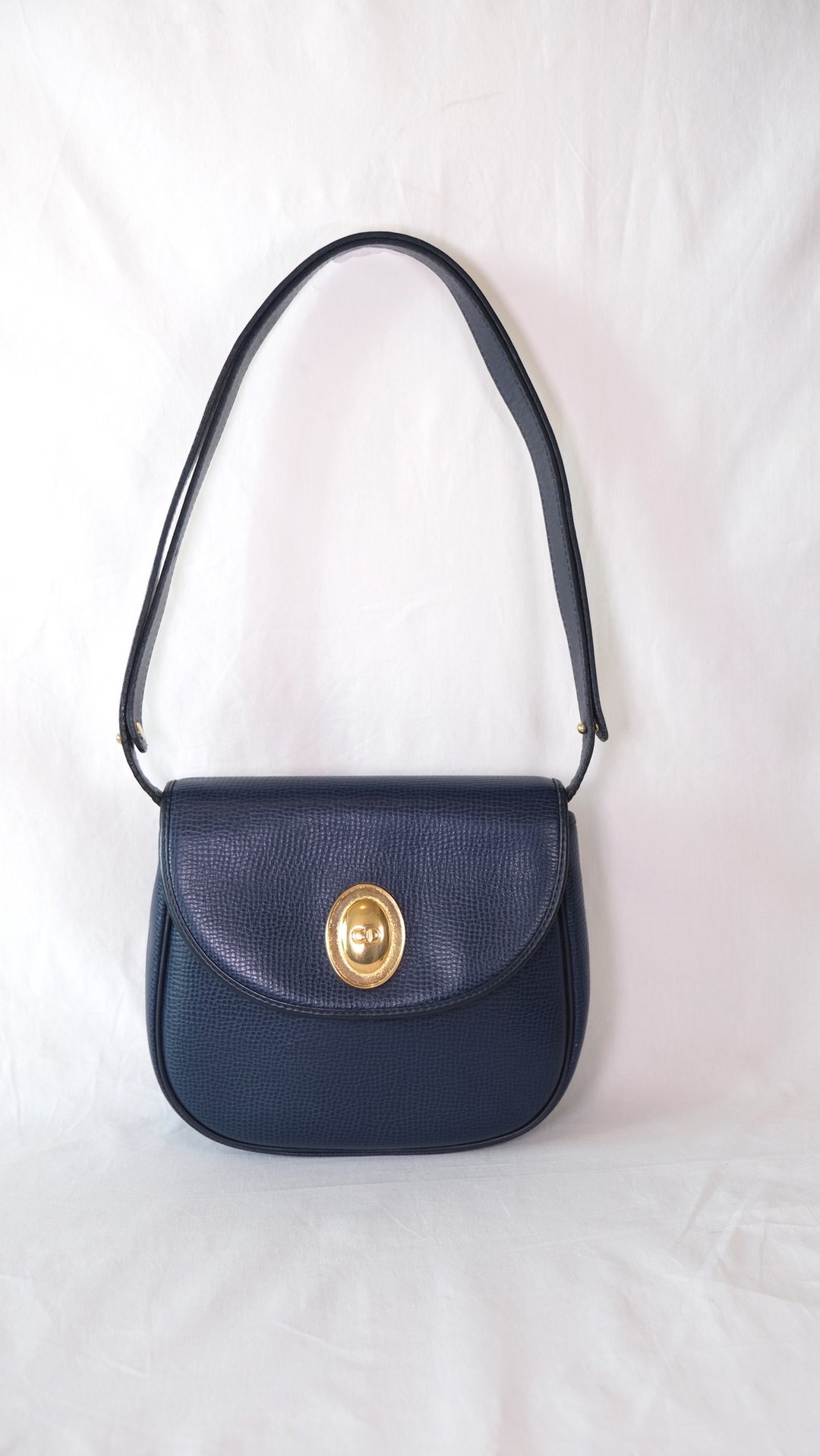 DIOR 荔枝牛皮肩背包 侧背包 肩带可调较长度 日本中古 - 侧背包/斜挎包 - 真皮 蓝色