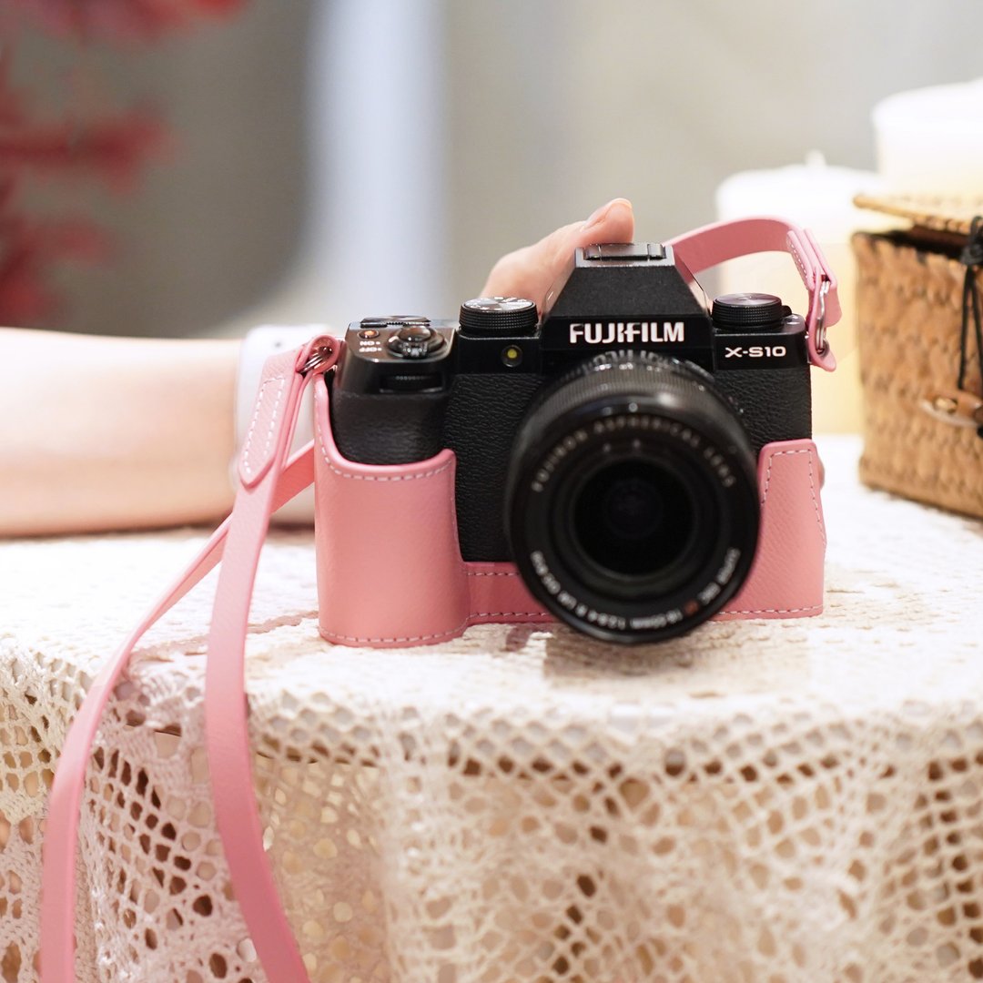 适用机型FUJIFILM X-S10 手掌纹皮革相机底座皮套 - 相机包/相机袋 - 真皮 多色