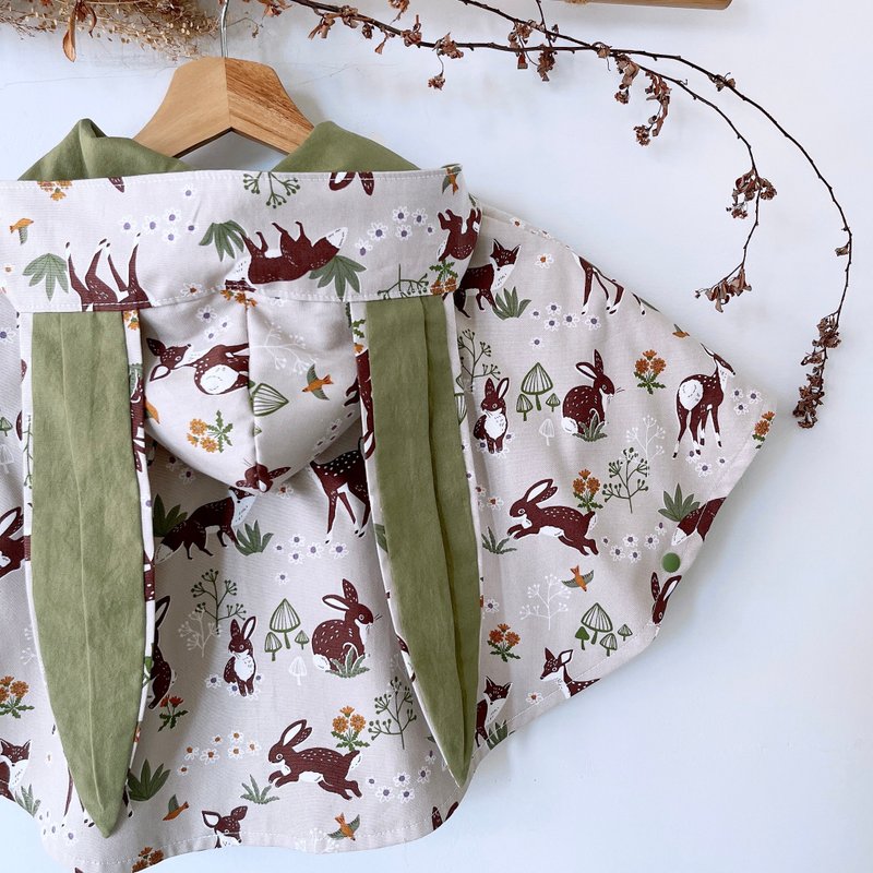 岛森家  / 斗篷 / 兔子芙芙的甜点食谱 / 开心果雪丘芝麻戚风蛋糕 - 童装外套 - 棉．麻 灰色