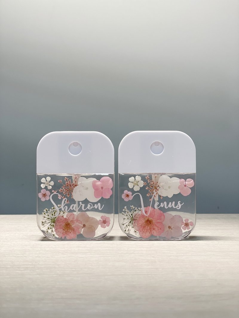 【DIY押花喷雾瓶－粉红色】自订名字 定制化 消毒瓶 防疫用品 - 收纳用品 - 塑料 