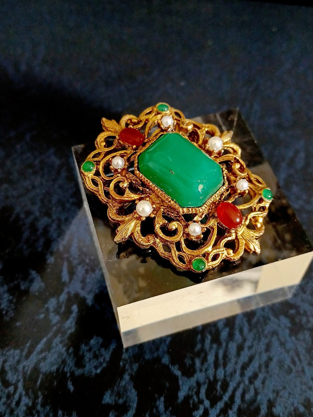 vintage jewelry 古董维多利亚风格彩石别针 - 胸针 - 其他金属 