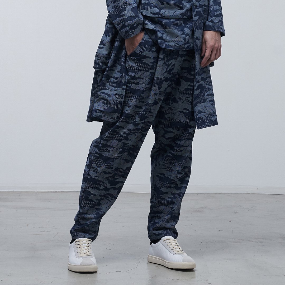 DYCTEAM - Camo Pattern Pants - 男士长裤 - 棉 蓝色