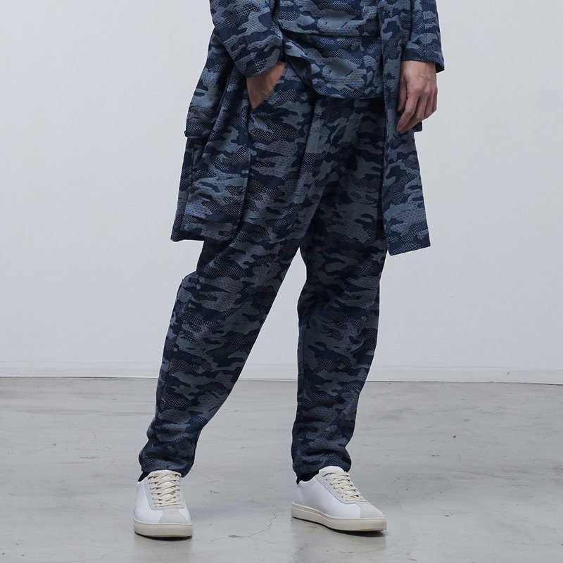 DYCTEAM - Camo Pattern Pants - 男士长裤 - 棉．麻 蓝色