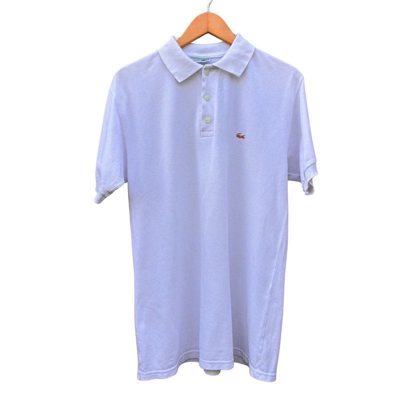法国制造．Lacoste 经典款网球衬衫．复古白 - 男装衬衫 - 棉．麻 白色